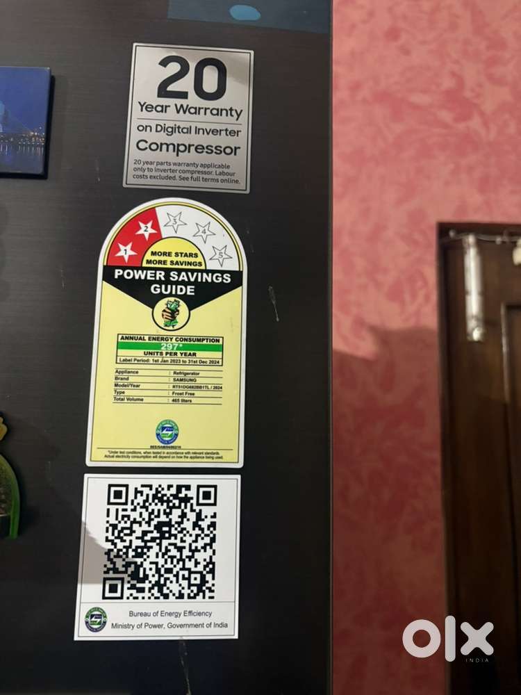 Samsung Refrigerator 465 lts, almost new, 1 yr okd undee warranty