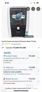 Aquaguard eurekha forbes RO+UV+UF