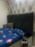 A double bed with good back
