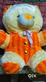 Soft Teddy Bear – Orange & White (Excellent Condition)