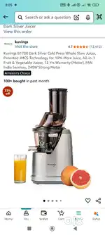 Kuvings cold press juicer- almost new