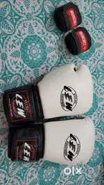 Boxing gloves and hand wraps