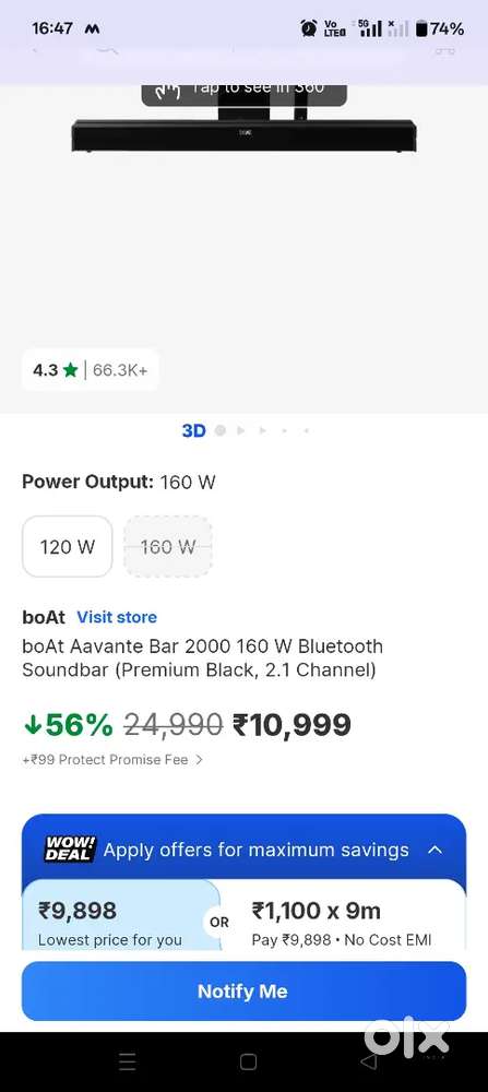 BOAT Avante sound bar