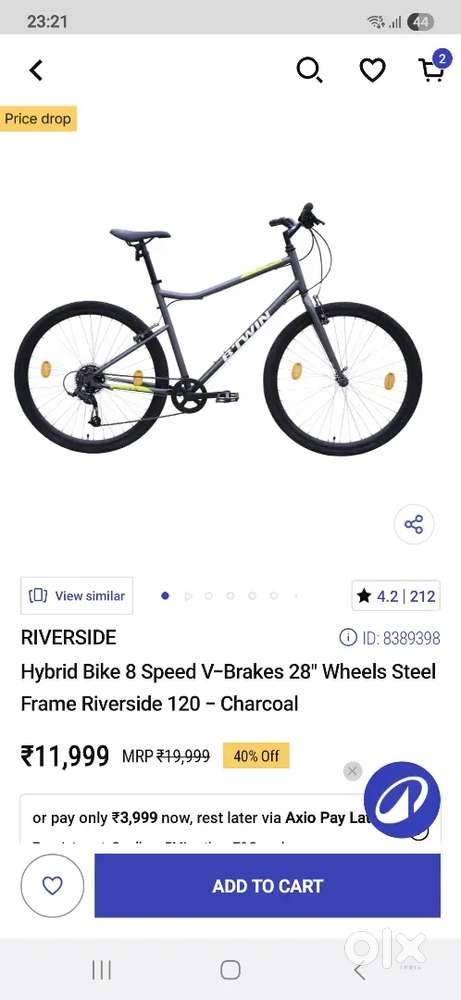 Riverside 120 just 1 day old with stand, mud gaurd, lock