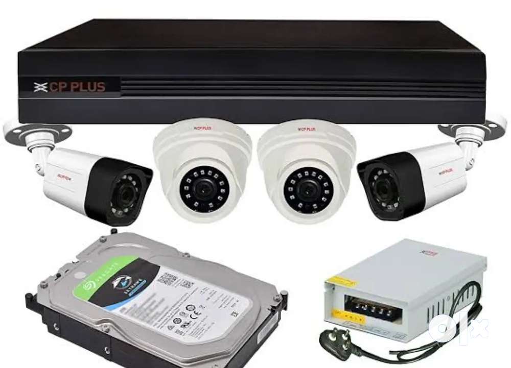 CP Plus 4 set Brand New CCTV Camera Setup