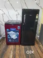 Whirlpool single door refrigerator and top load washing machine