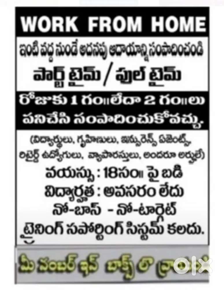 WORK FROM HOME OPPORTUNITY