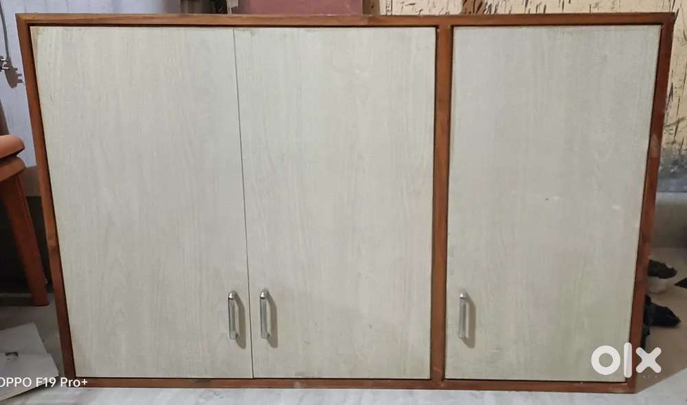 Stylish Wooden Storage Cabinet with Dual Section Design