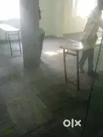 Used Office floor mat. Computer table. Glass partition