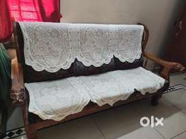 Teak wood furniture set including teapoy