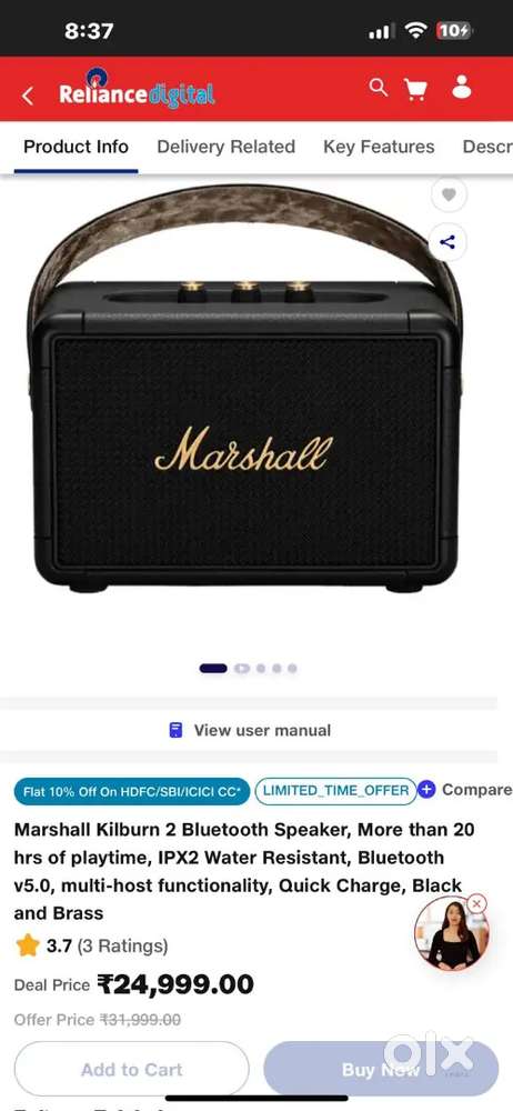 Marshall kilburn 2 bluetooth speaker