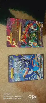 Real pokemon card rare epic (M Rayquaza EX  and Kyogre EX)