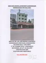 2BHK APARTMENT FOR SALE AT SHRI KRISHNA, GANDHINAGAR MANNAGUDDA