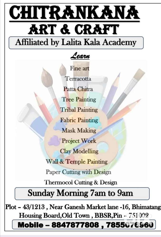 Art & craft teacher for ever batch students.experience of 15 years