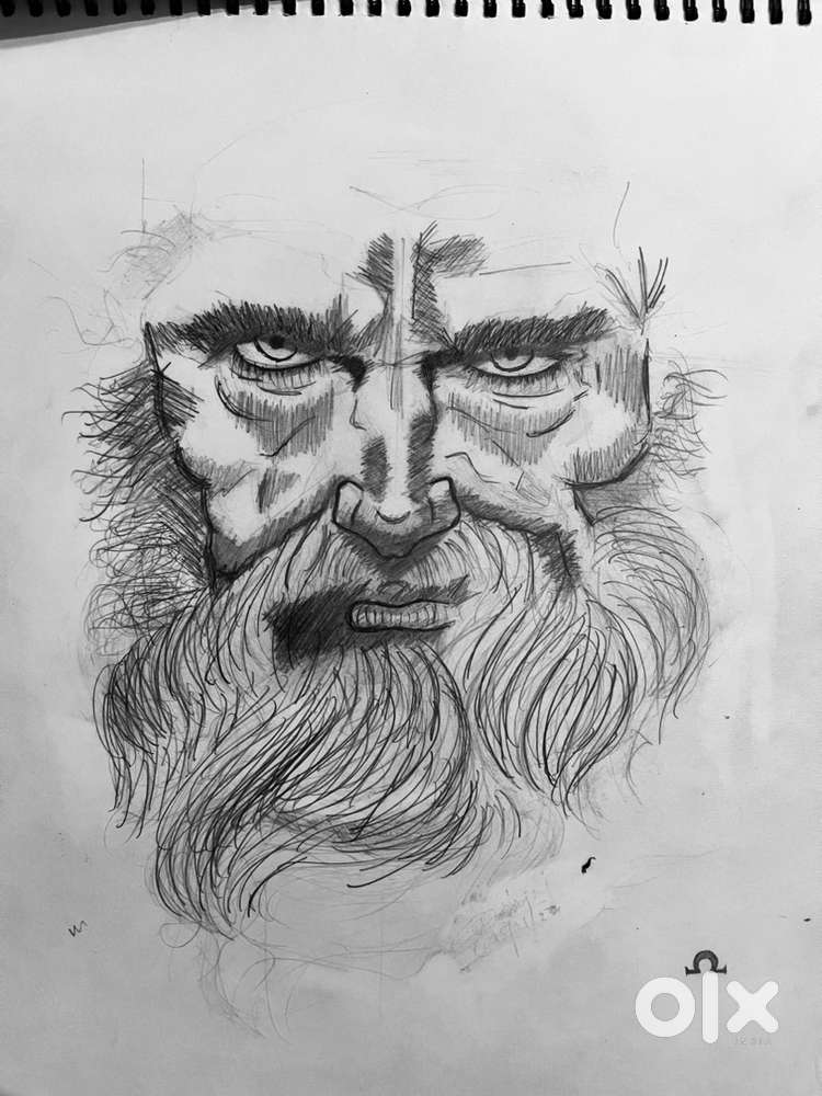 Original handmade charcoal portrait -premium collectible artwork