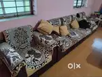Beige ( light cream) and Dark Brown Sofa Set.