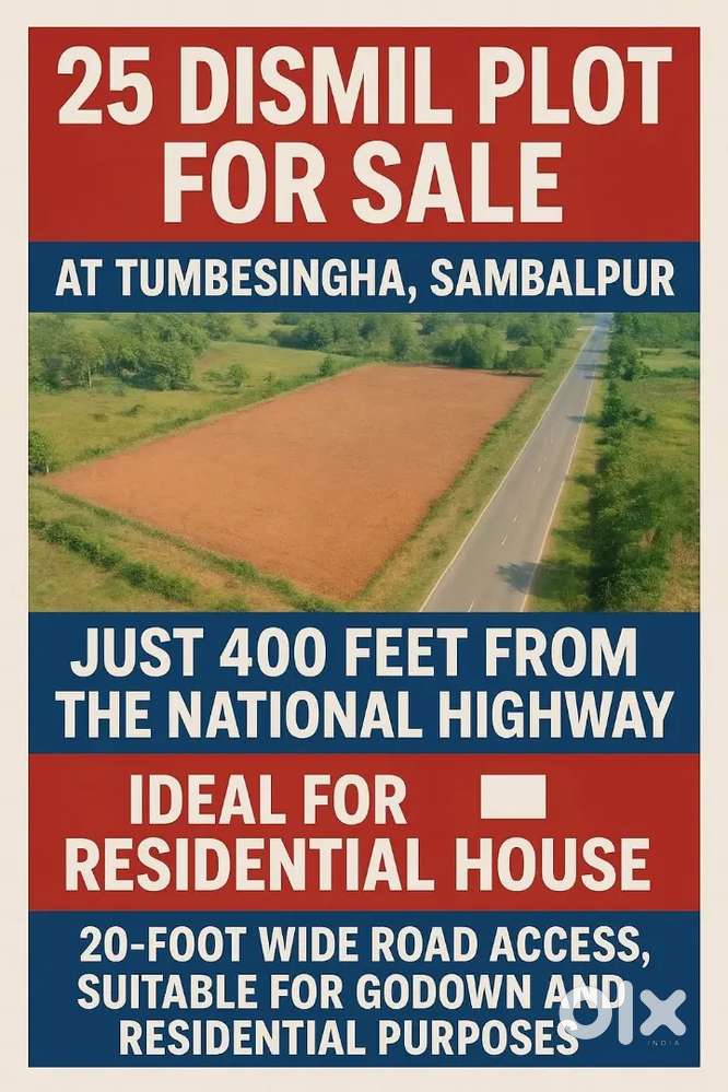 25 dismil plot for sale in Tumbesingha at sambalpur price; 320,000
