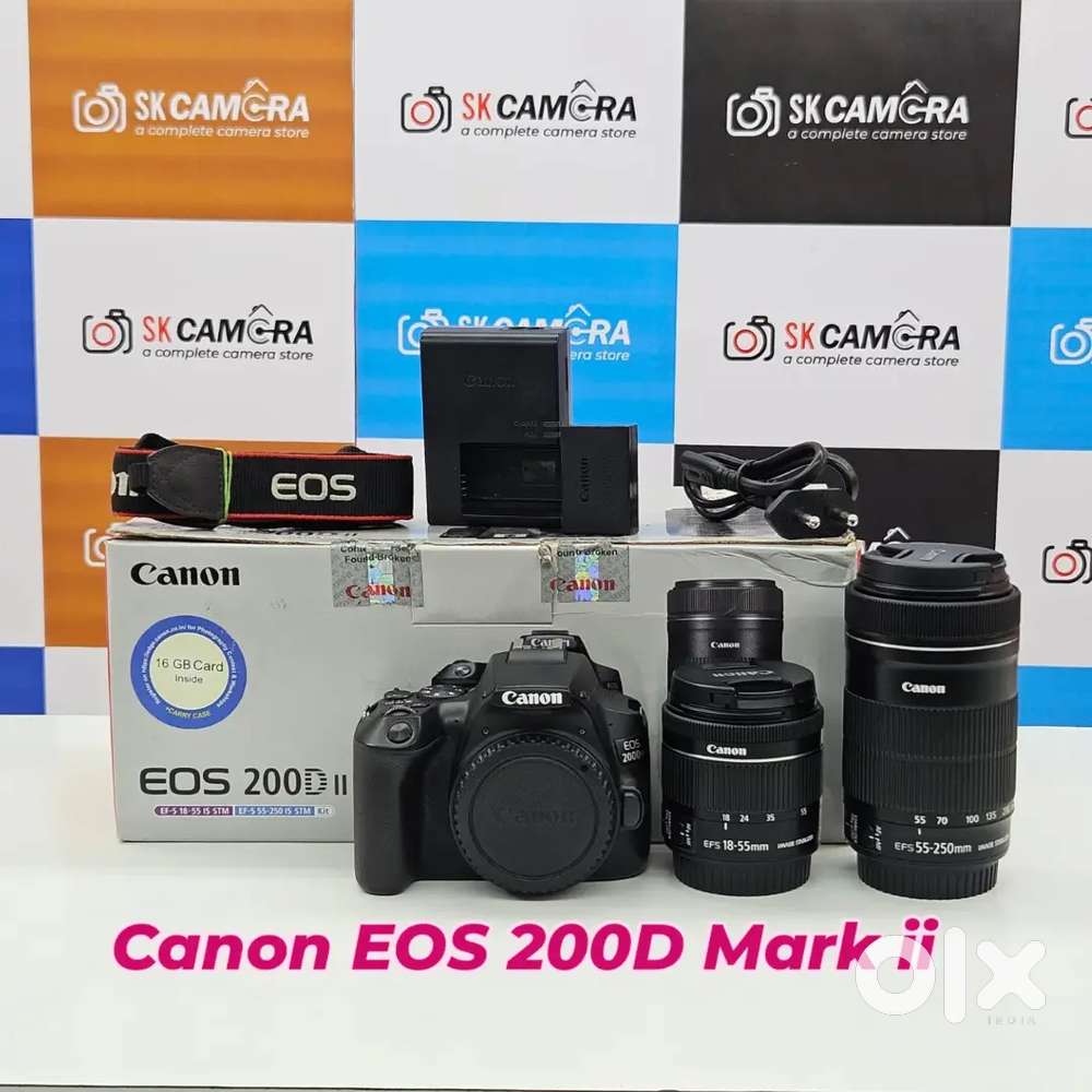 Canon EOS 200D Mark II DSLR Camera with 18-55mm & 55-250mm IS STM Lens