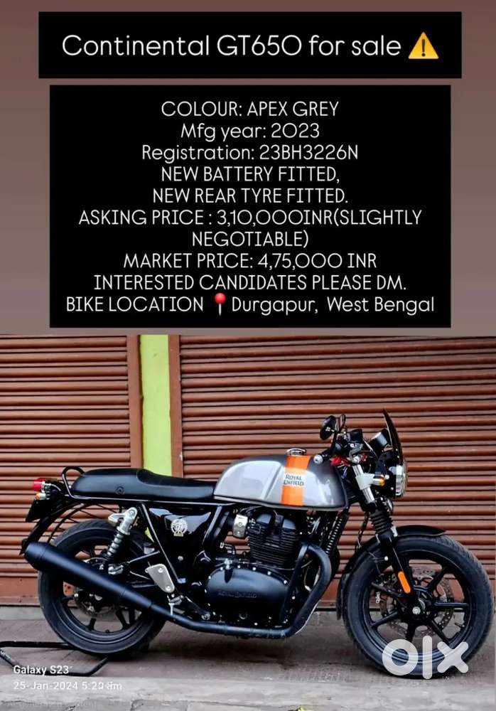Continental Gt 650 Apex Grey For Sale