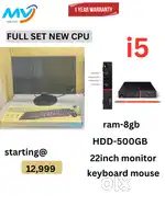 Ram - 8GB DDR3  Hard Disk - 500GB  SSD-256GB  2GB Graphics  1 - Year W