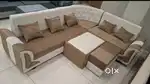 8 seaters sofa with 2 pofee and center table