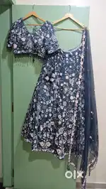 Blue embroidered lehenga