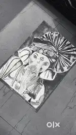 Ganesh sketch handmade with frame