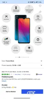 Vivo y91 2gb ram 32 rom fixed price 2999 Rs.