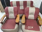 3+1+1 Bottom wooden Cusion sofa