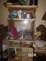 Tv stand of wood with glass door
