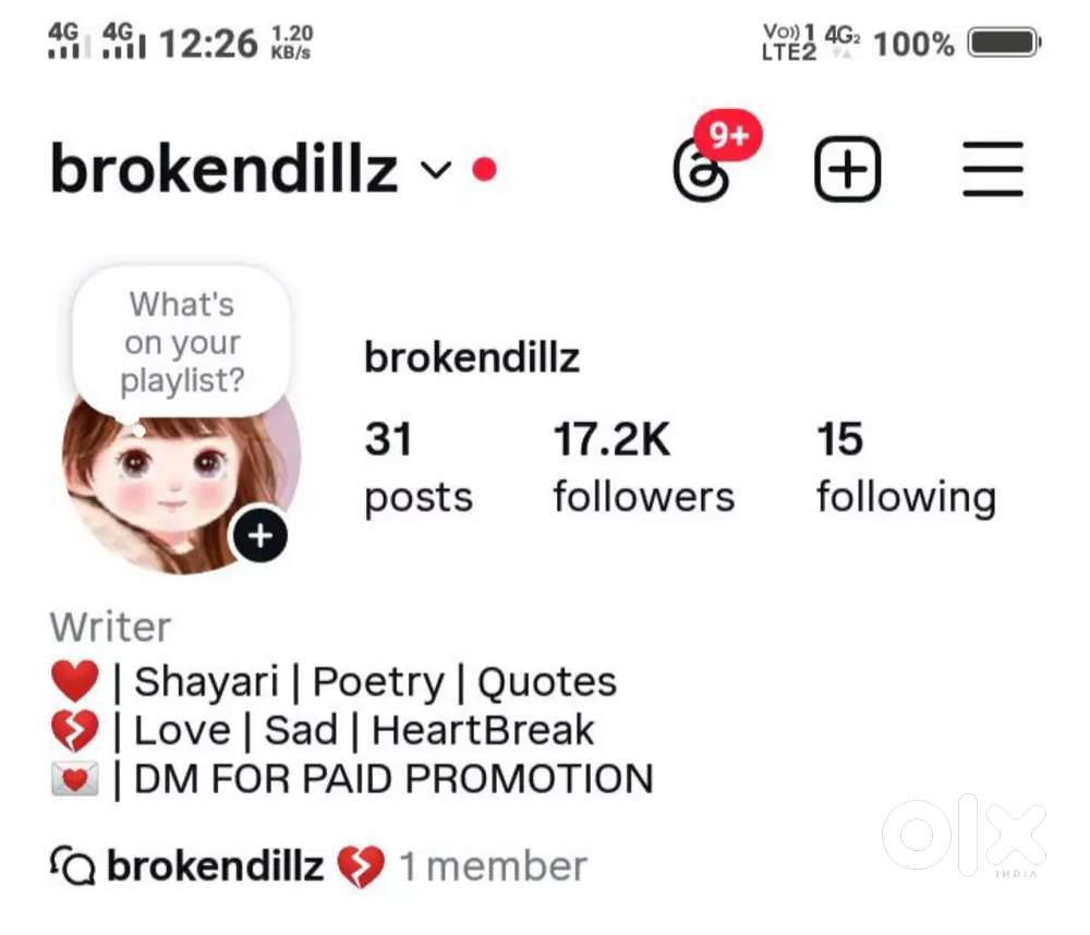 Instagram 17k follower account