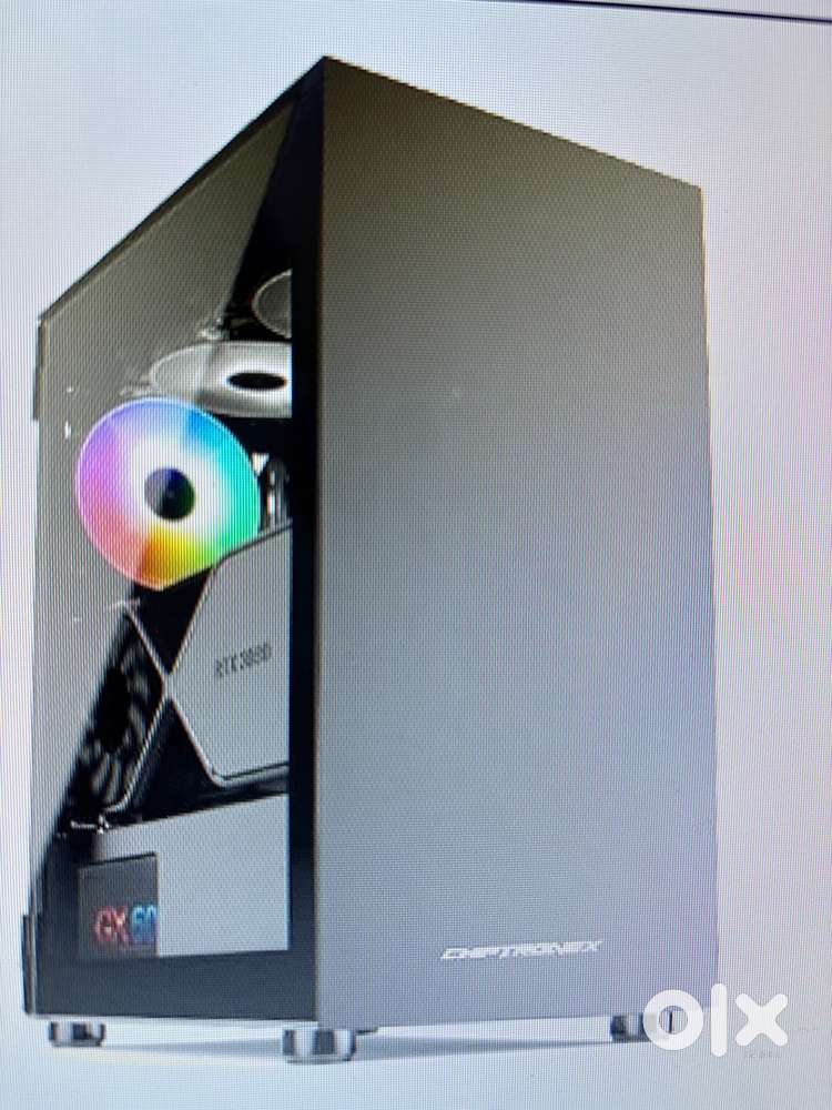 Gaming PC with monitor and graphic card