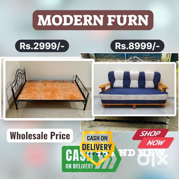 Wooden sofa set Cushion sof a Offer Steel cot Single Double