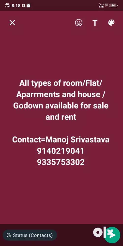 All types of room /house/flat/godown are for sale and rent