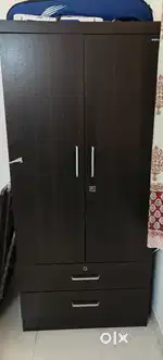 Double door wooden almirah in excellent condition for sale