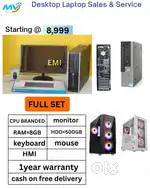 Desktop Laptop Sales & Service  Monitor  Ram - 8Gb DDR3  Hard Disk