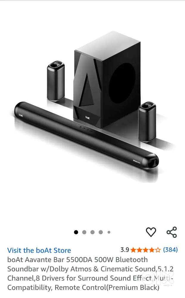 boAt Aavante Bar 5500DA 500W Soundbar,DolbyAtmos&Cinematic Sound,5.1.3