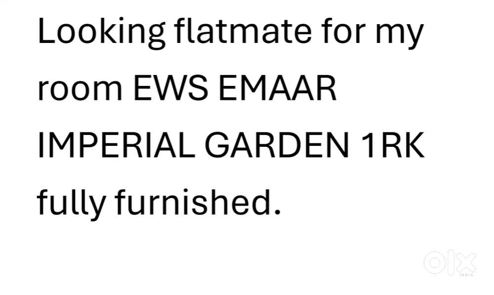 Looking flatmate for my room this is 1RK FULLY FURNISHED SECTOR 102