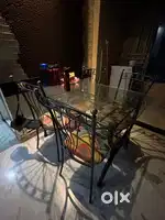 4 seater wrot Iron dining table , center table , rocking chair