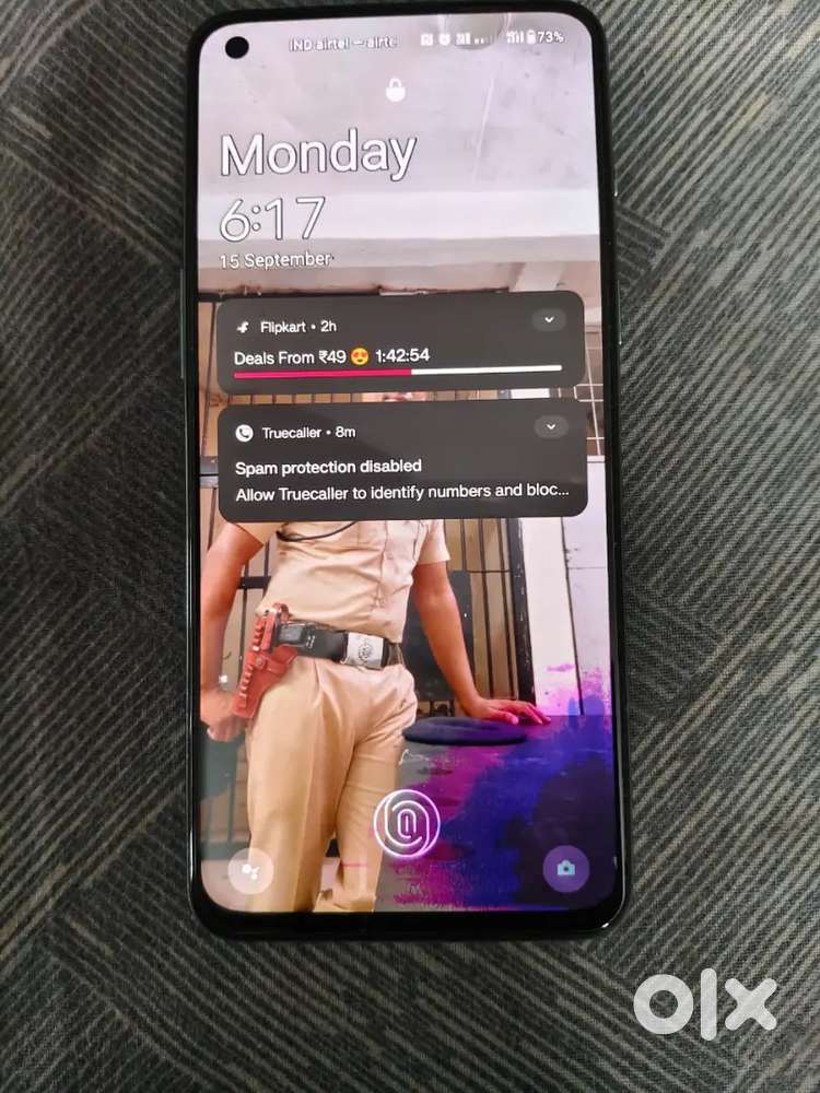 Minor display damage bottom left corner