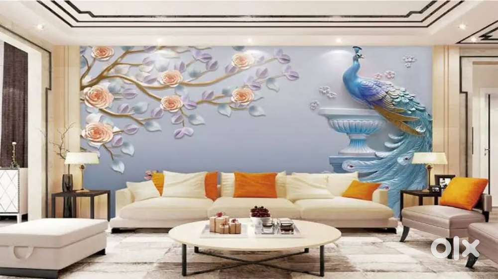 3d hd waterproof flex wallpaper with 7 years guarantee