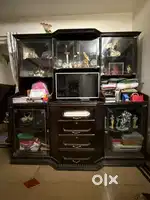 Antique Showcase for TV and storage with teak wood beading(6.5×6.5ft)