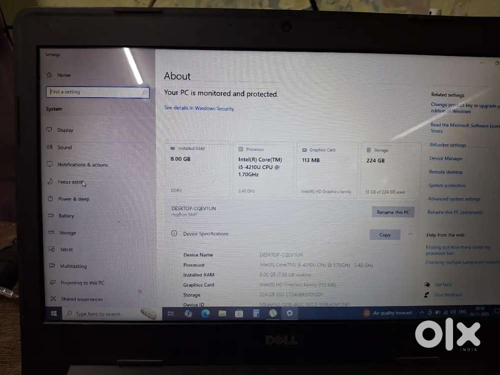 i5 4th Dell Inspiron 5447 8gb Ram 240 gb ssd