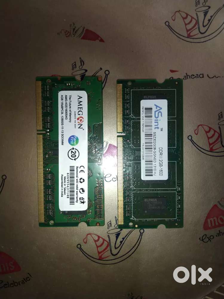 4 + 2 total 6gb Ram laptop 1600 frequency