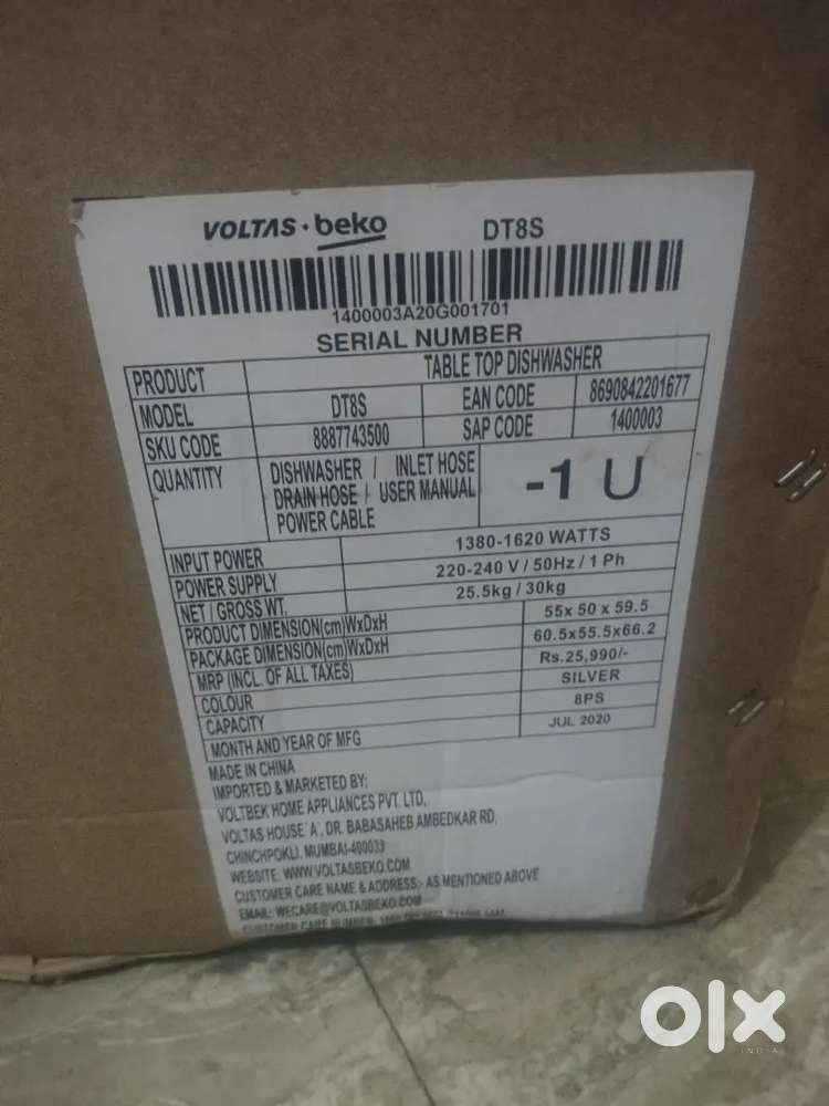 Voltas beko dishwasher