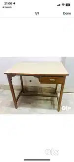 Teak wood study table with drawer