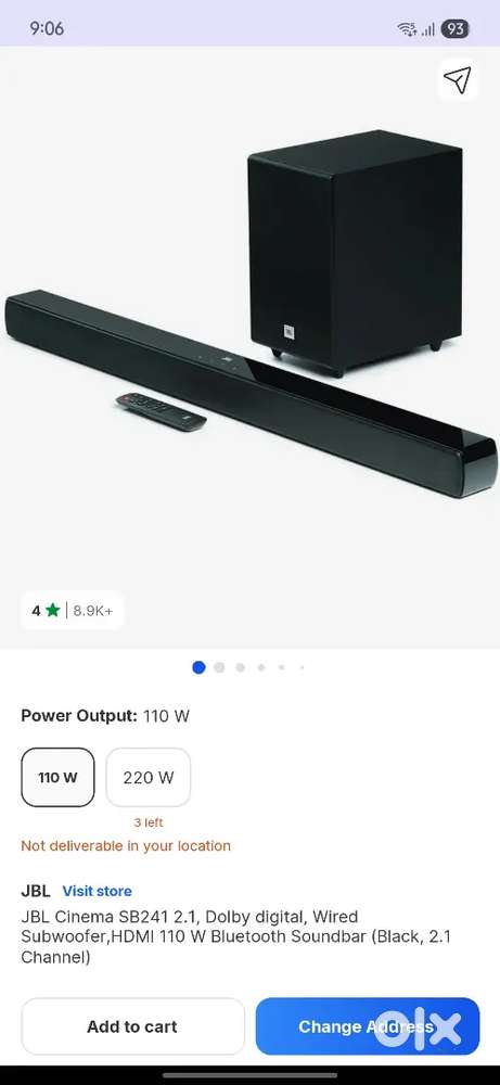 JBL 2.1 Speaker With Subwoofer
