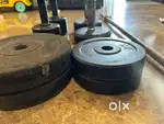 Gym Equipment Set – Dumbbells, Rod & Plates (Good Condition)
