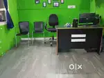 1 system table, 1 office chair, 2 customer chair