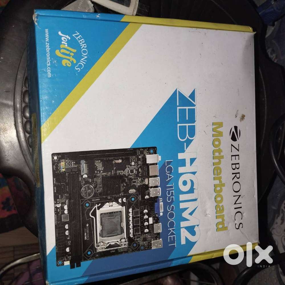 Zebronics H61 motherboard + i3 processor + 8 gb ram + power supply + k